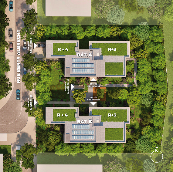 Plan masse de la résidence Côté Parc
